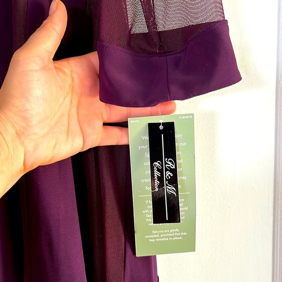 R & M Richards NWT 2PC Plum Party Sheath Dress with Sheer Jacket, Size 4 - Picture 17 of 17